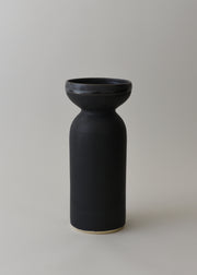 Medium Oko Vase in Charcoal Stripe - Victoria Morris